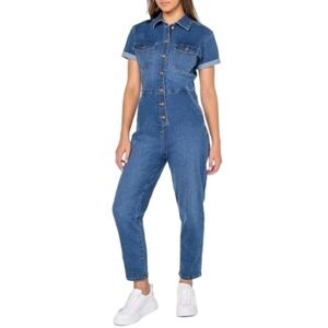 Celebrity Pink Boiler Room Denim Jumpsuit, L!